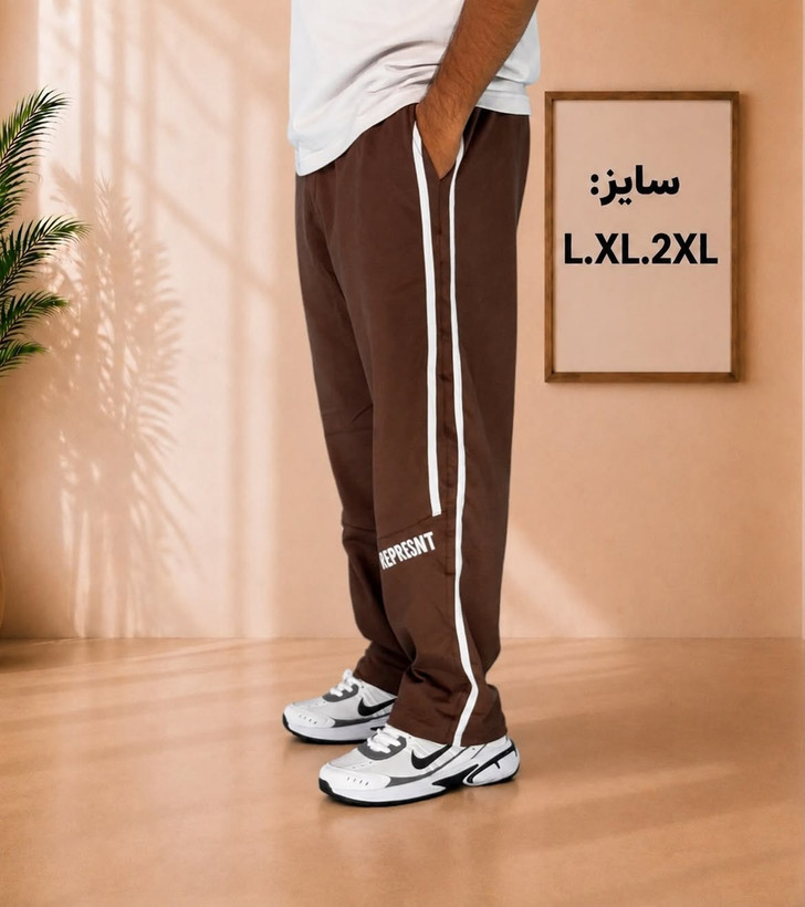شلوار مردانه اسپرت و ورزشی | شلوار کژوال نوار سفید در ۳ رنگ